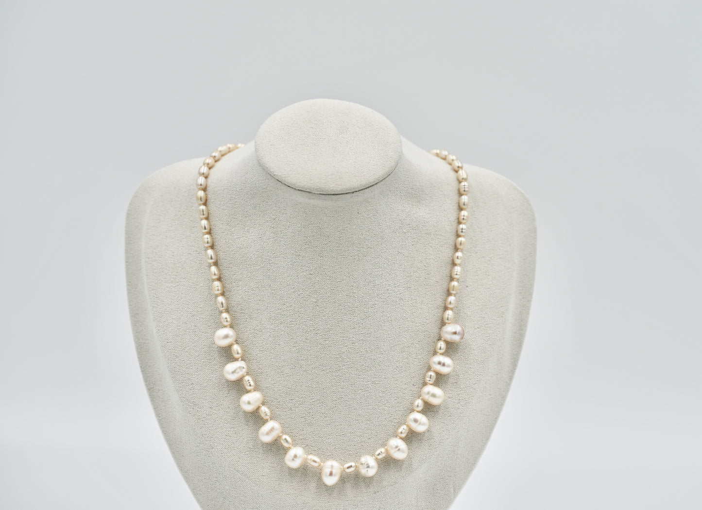 Fresh Water Rice Pearl Necklace Knotted
