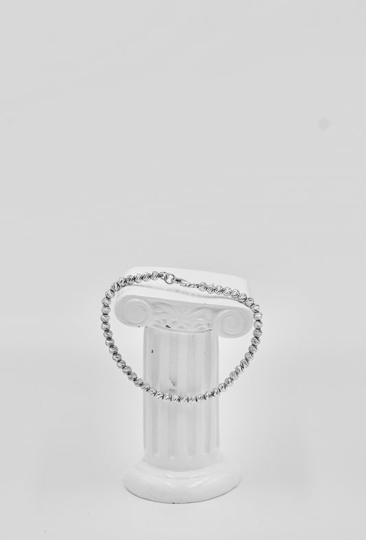 925 Small Beads Diamond Cut 7 Inch Bracelet