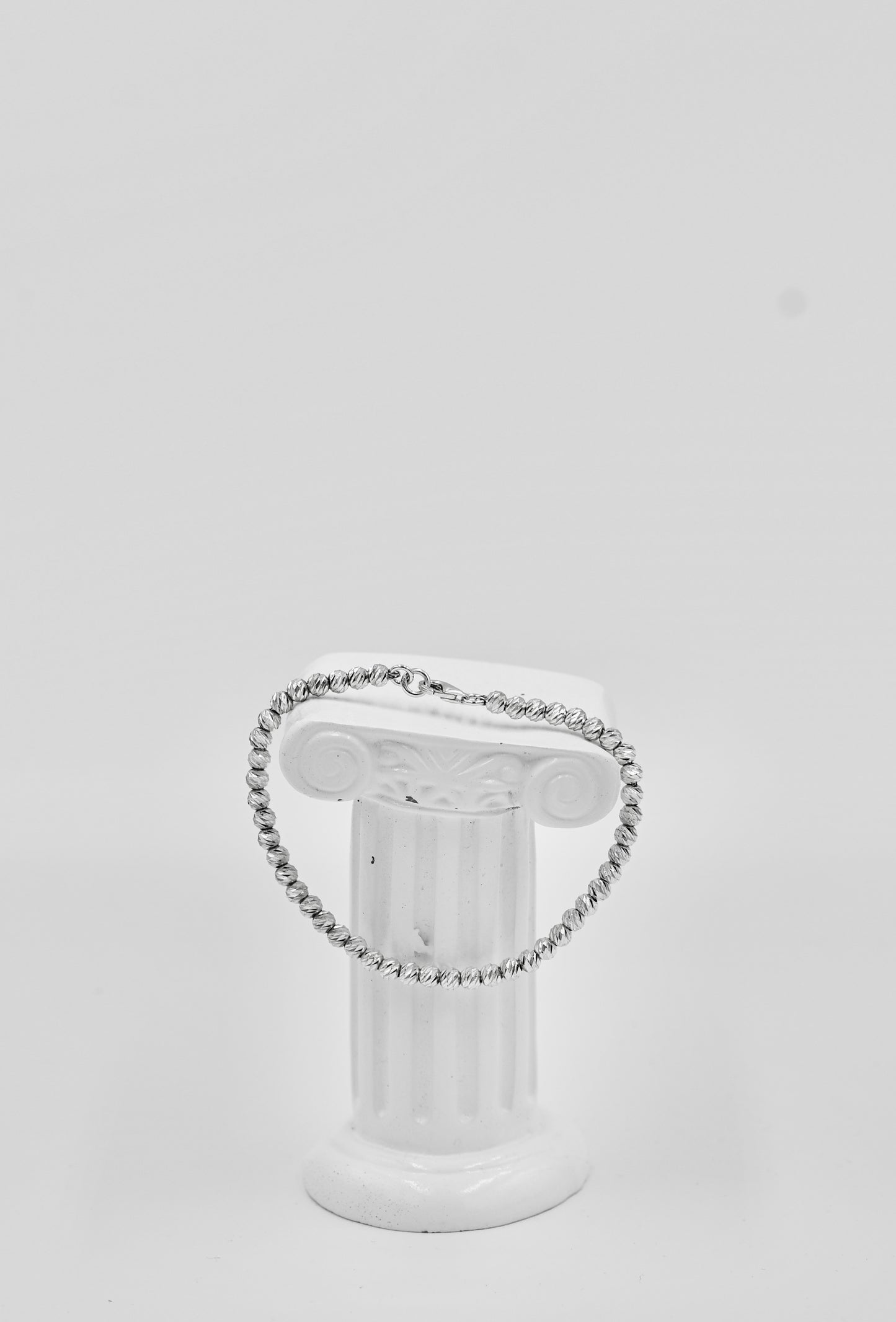 925 Medium Beads Diamond Cut 7 Inch Bracelet