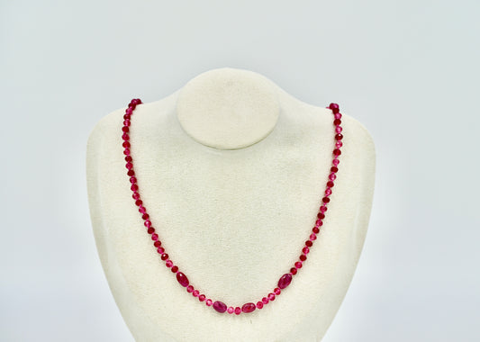 19-inch Red Tourmaline Necklace