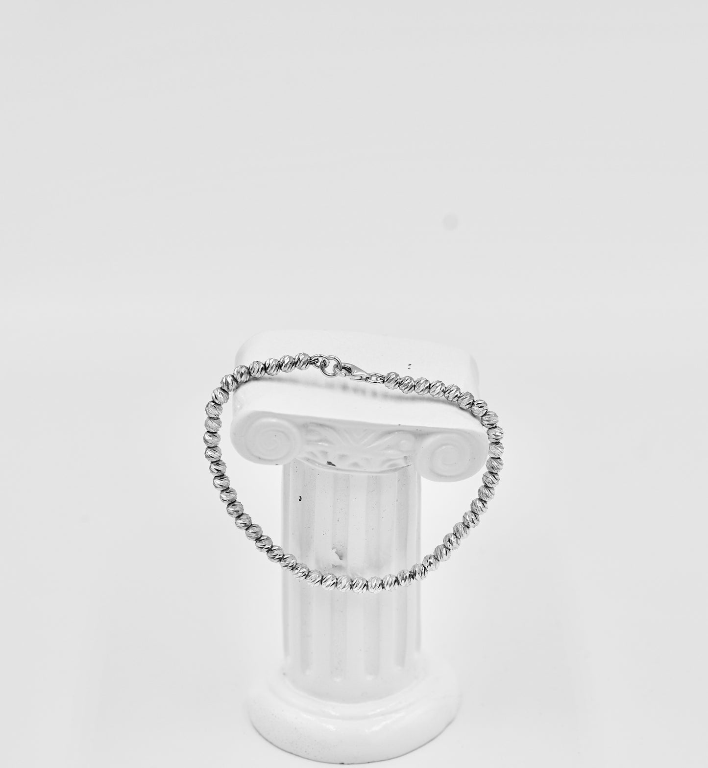 925 Medium Beads Diamond Cut 7 Inch Bracelet