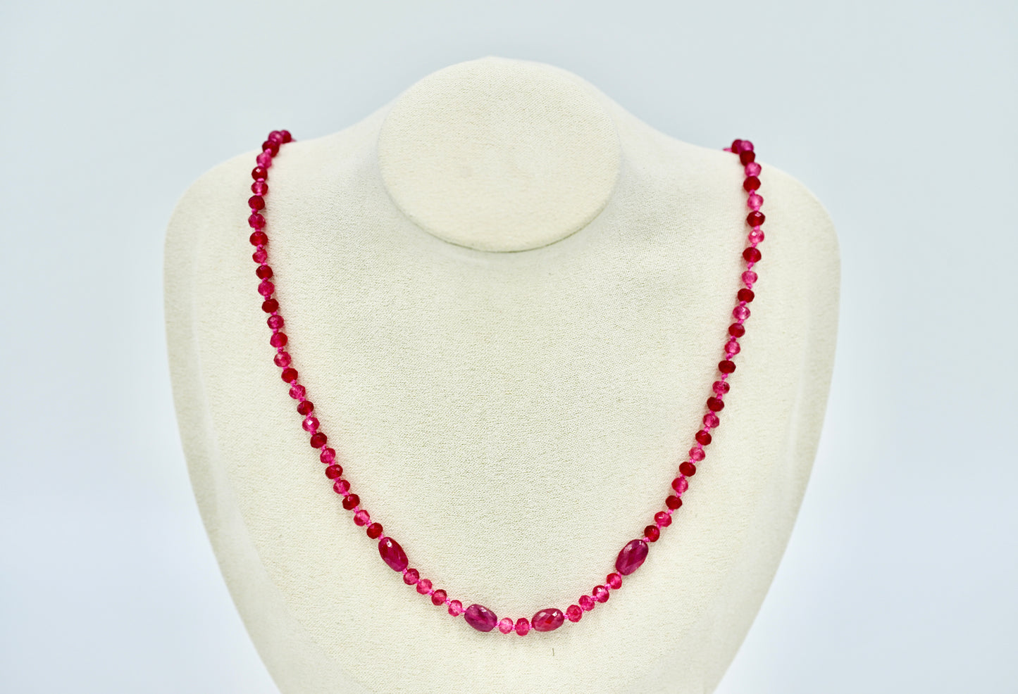 19-inch Red Tourmaline Necklace