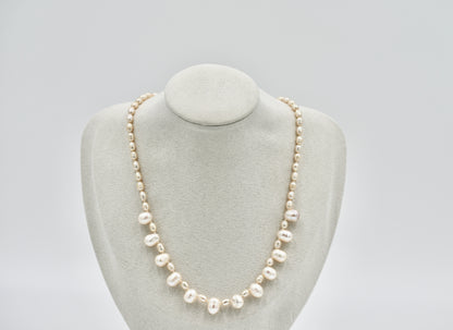 Fresh Water Rice Pearl Necklace Knotted