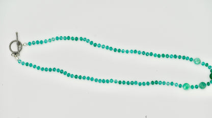 19 inch Aquamarine Knotted silk Necklace
