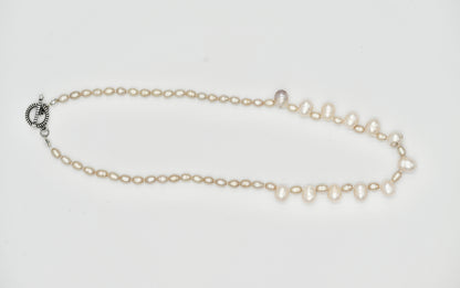 Fresh Water Rice Pearl Necklace Knotted