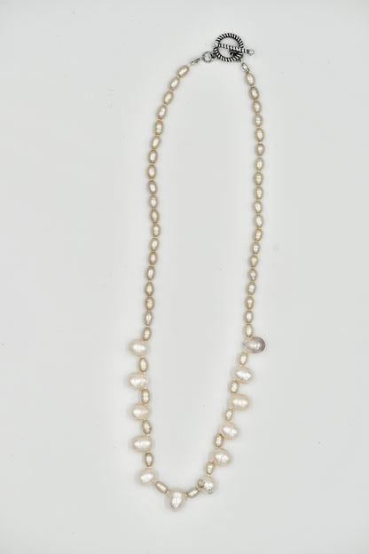 Fresh Water Rice Pearl Necklace Knotted