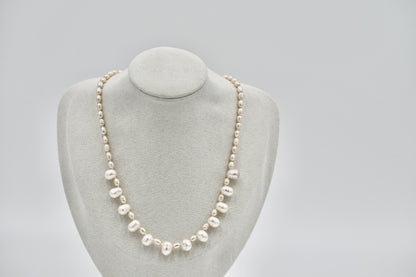 Fresh Water Rice Pearl Necklace Knotted