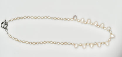 Fresh Water Rice Pearl Necklace Knotted